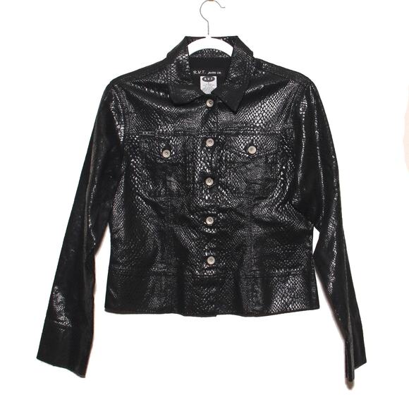 Vintage Snakeskin Embossed Jacket Size Medium R.V.T. Jeans Co. - Picture 1 of 8